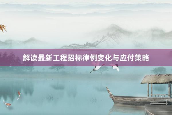 解读最新工程招标律例变化与应付策略