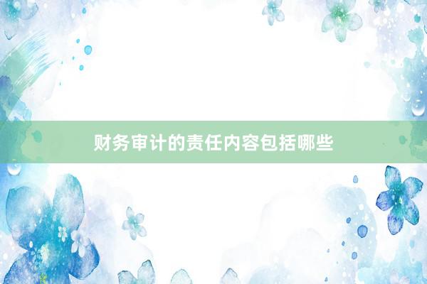 财务审计的责任内容包括哪些
