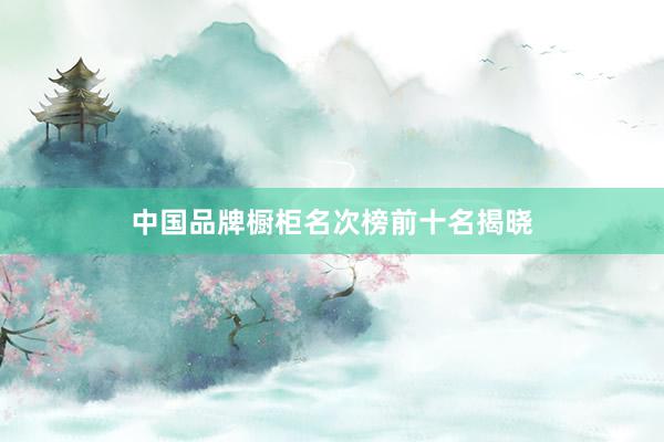 中国品牌橱柜名次榜前十名揭晓